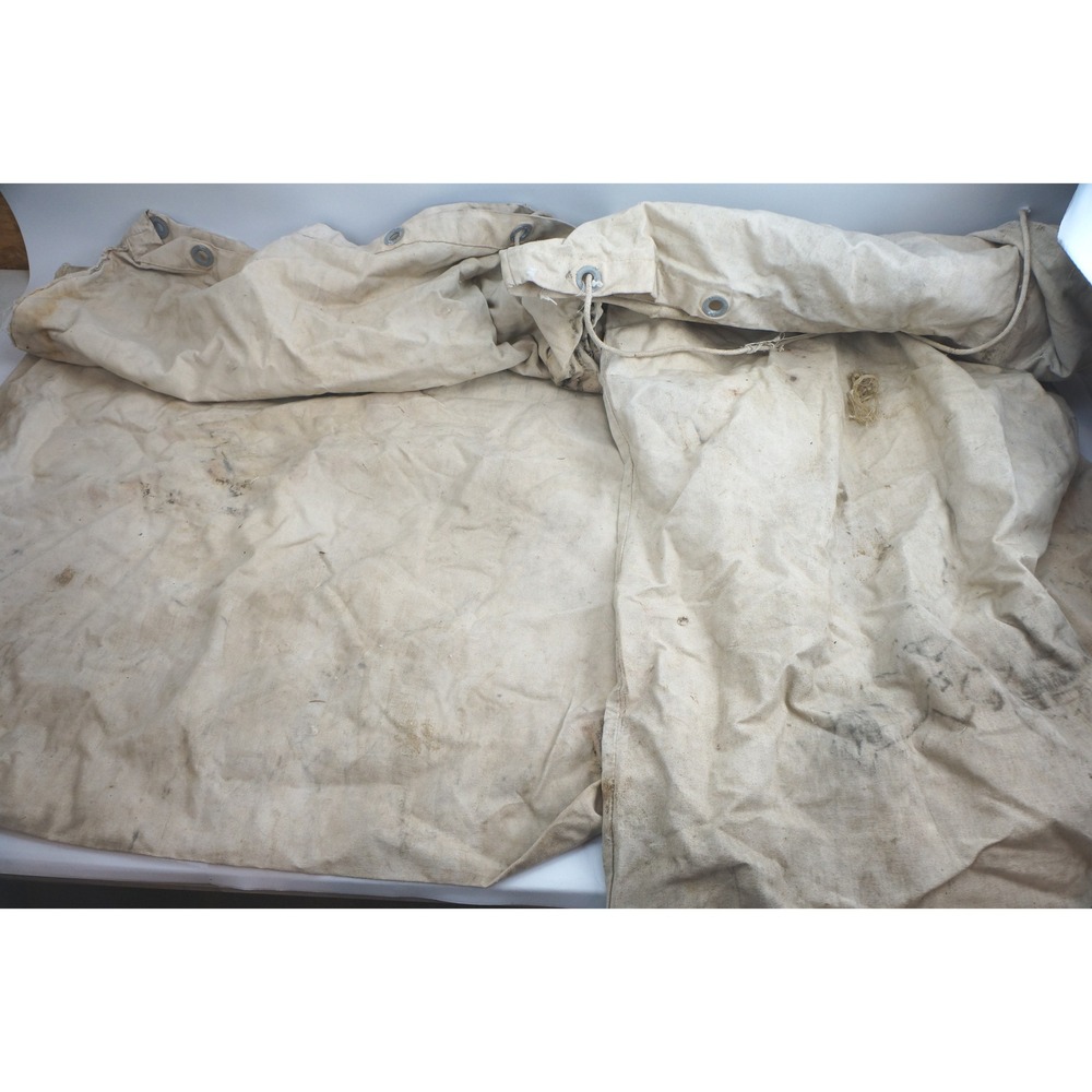 Set of 2 Unbranded Canvas Agricultural Bag Cream Grommet Drawstring Utility Fair